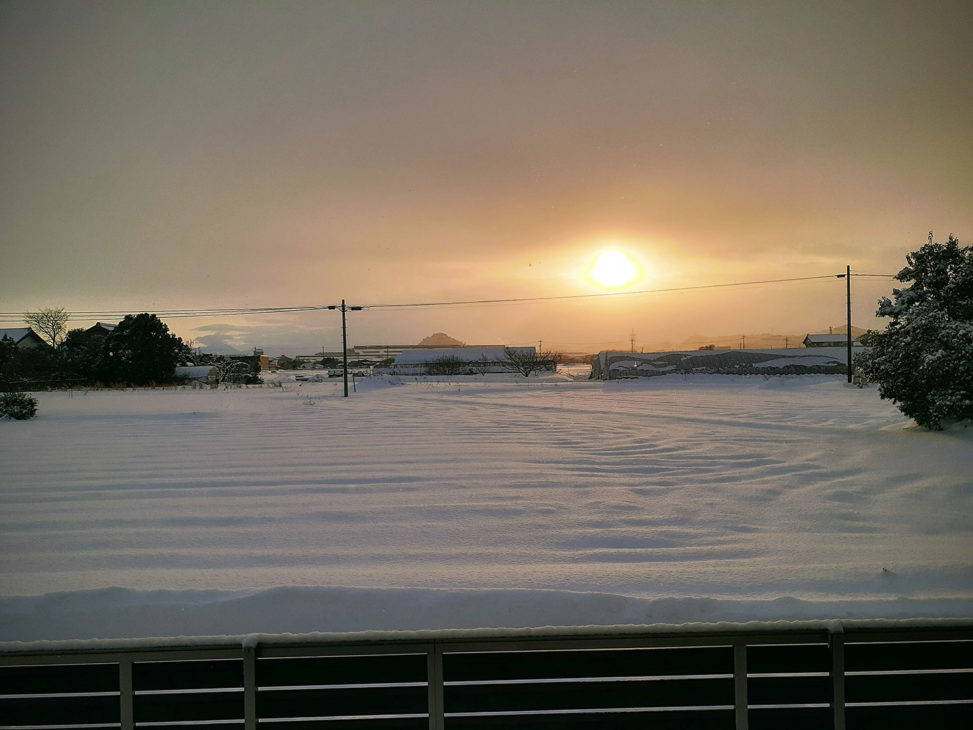 幻想的な雪の朝